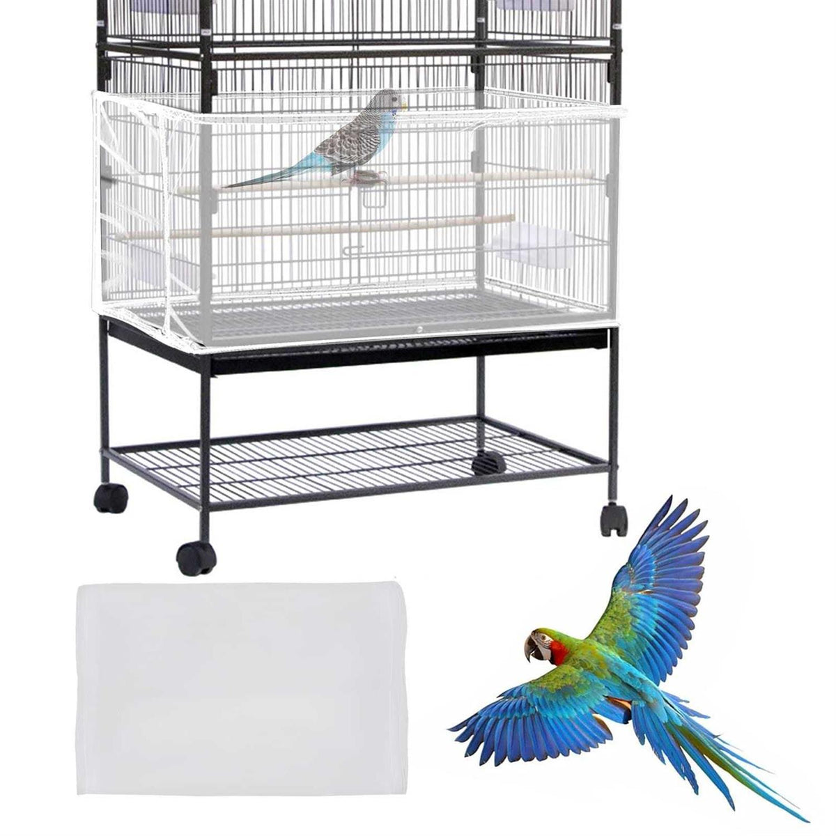 Large Adjustable Soft Airy Nylon Mesh Bird Cage Cover S26810