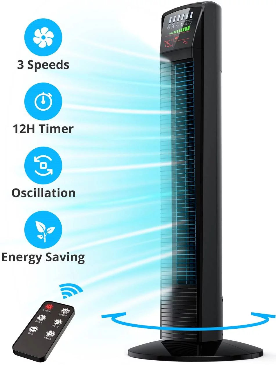 Bladeless Oscillating Tower Fan with Remote L392850