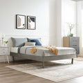 Twin Wood Platform Bed Frame in Gray J847218