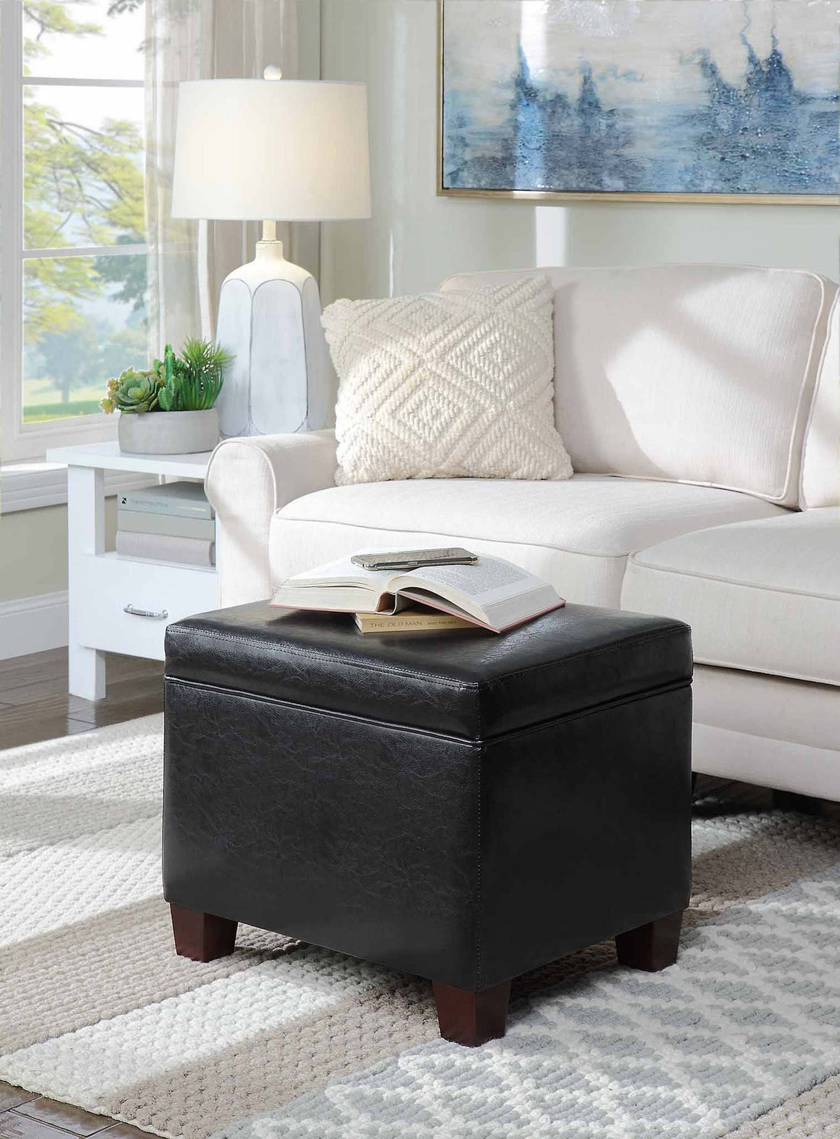 Black Storage Ottoman B431685