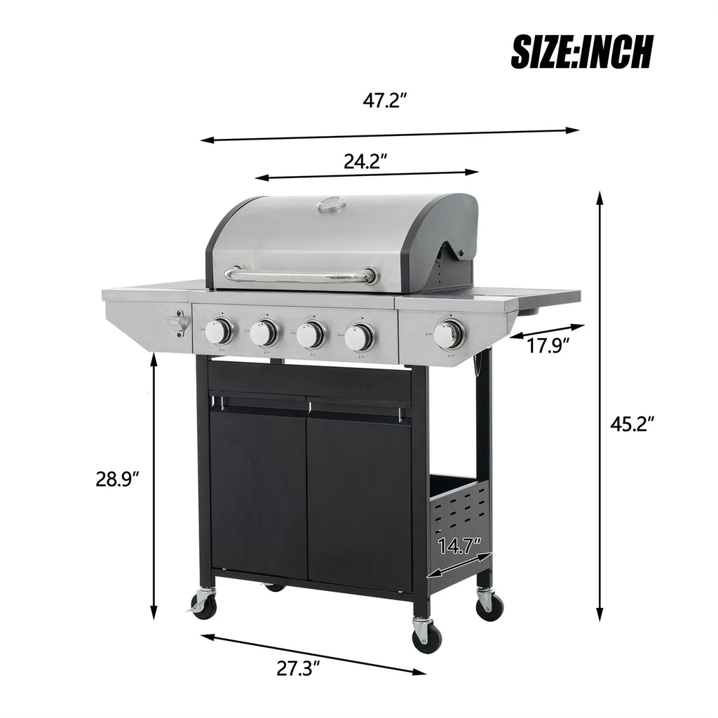 4-Burner Propane Gas Grill Stainless Steel Y8526