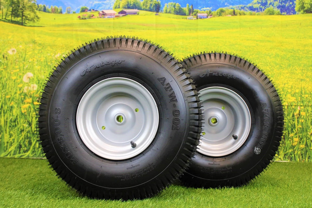 20x8.00-8 4 Ply Lawn & Garden Mower Tires & Wheels Set of Two H5704