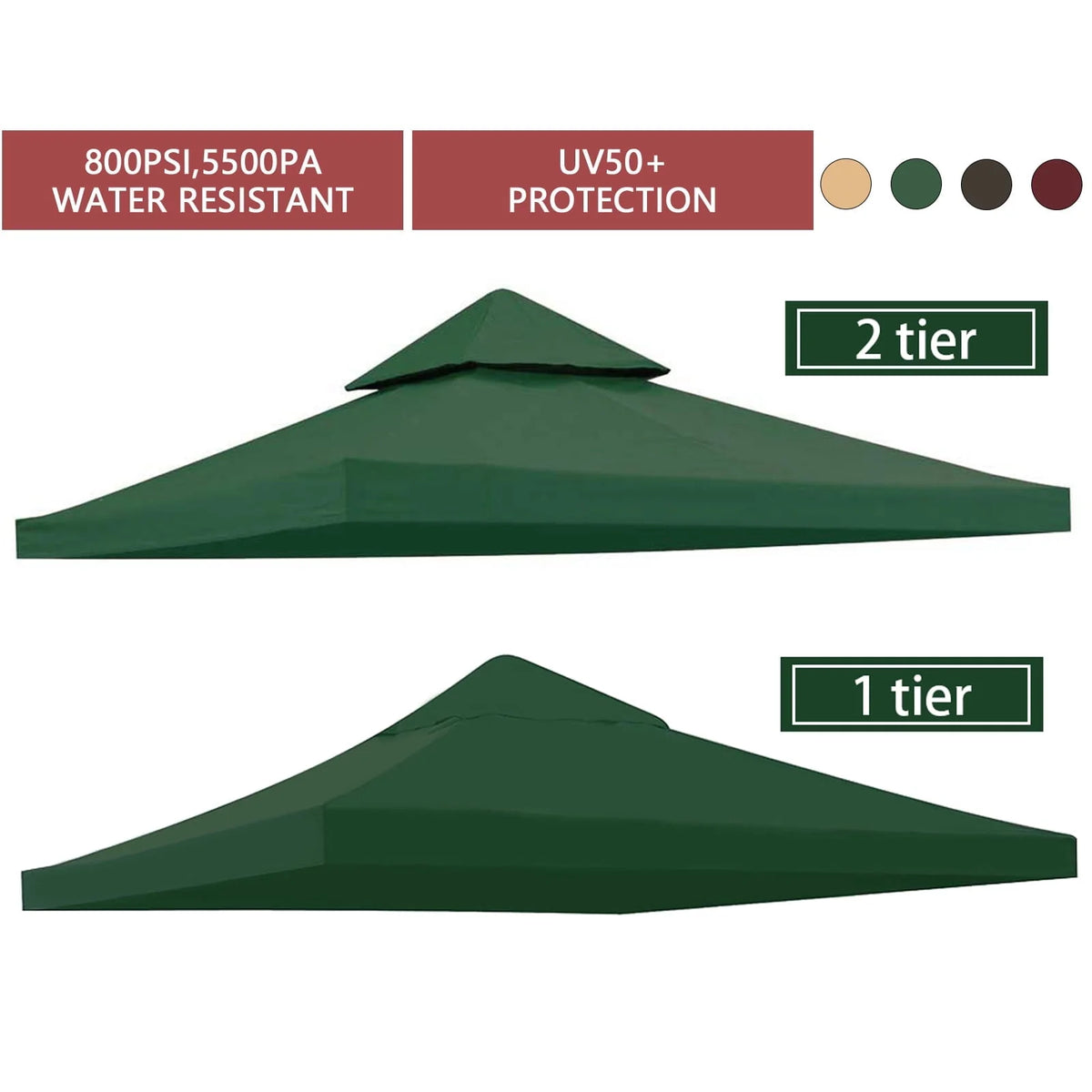 10FTx10FT Replacement Canopy Top Gazebo Tent Sunshade Cover R476624