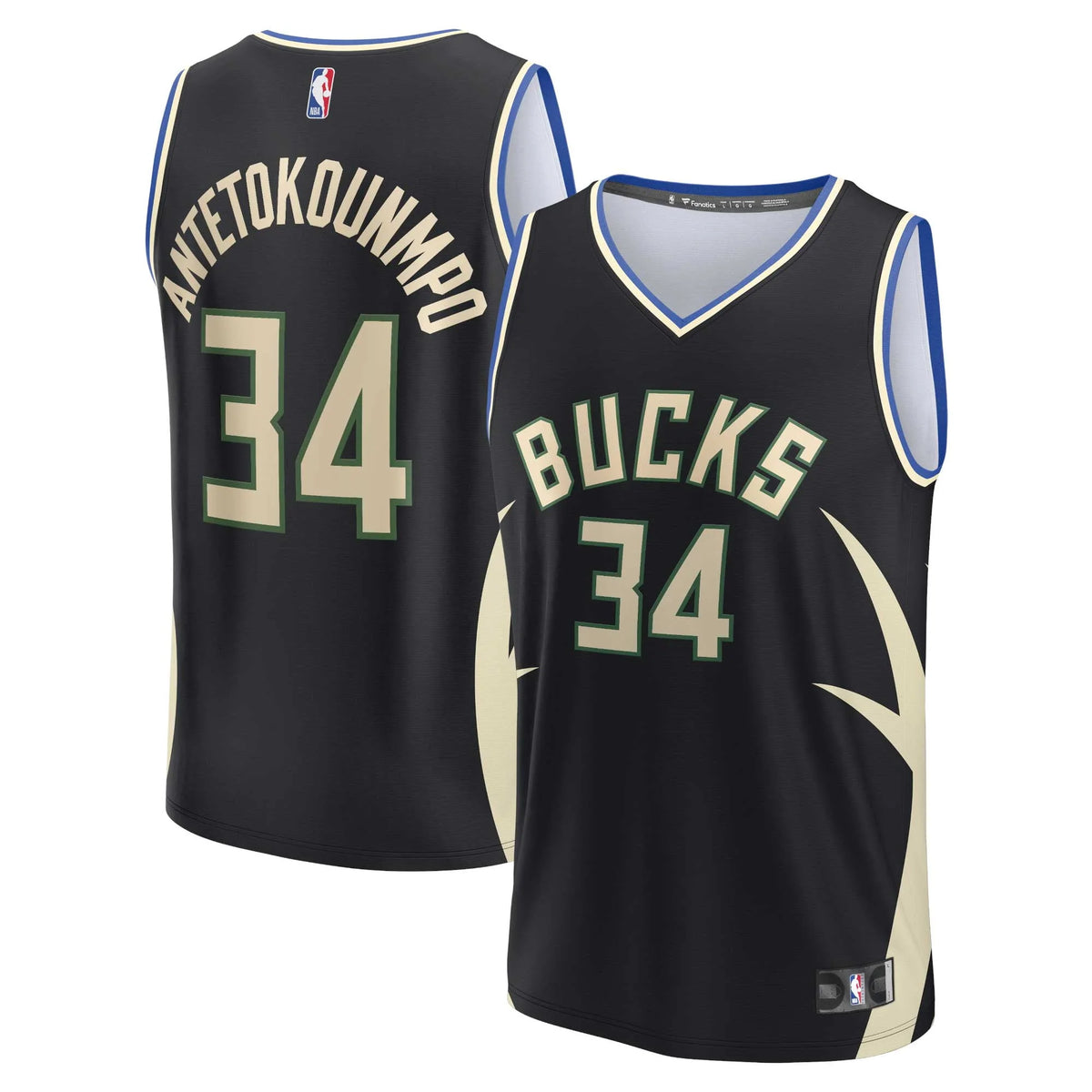 Men's Black Milwaukee Bucks Replica Player Jersey E335