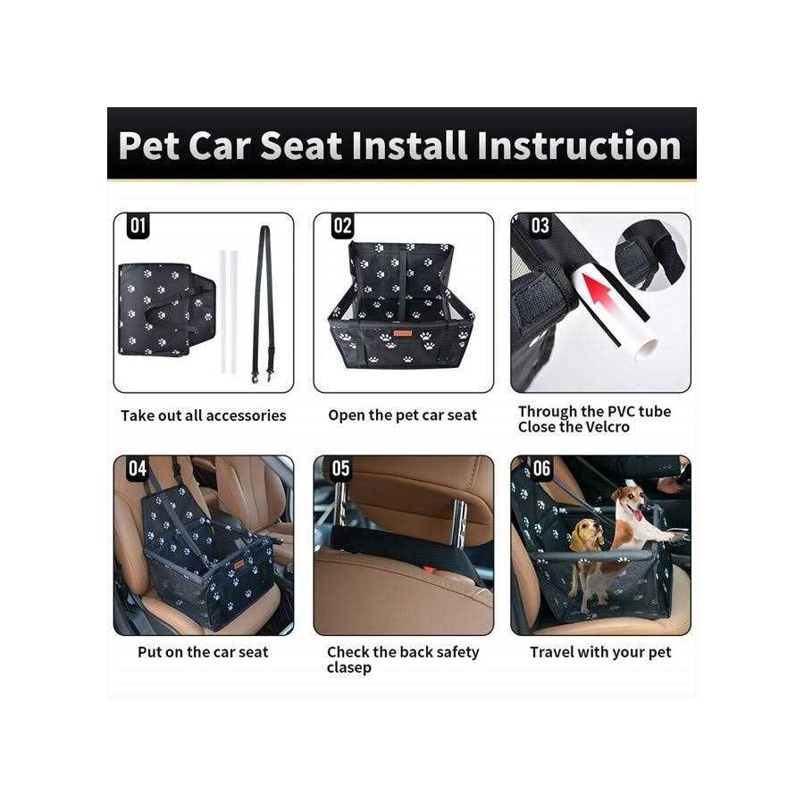Portable Dog Booster Car Seat with Safety Leash V1226