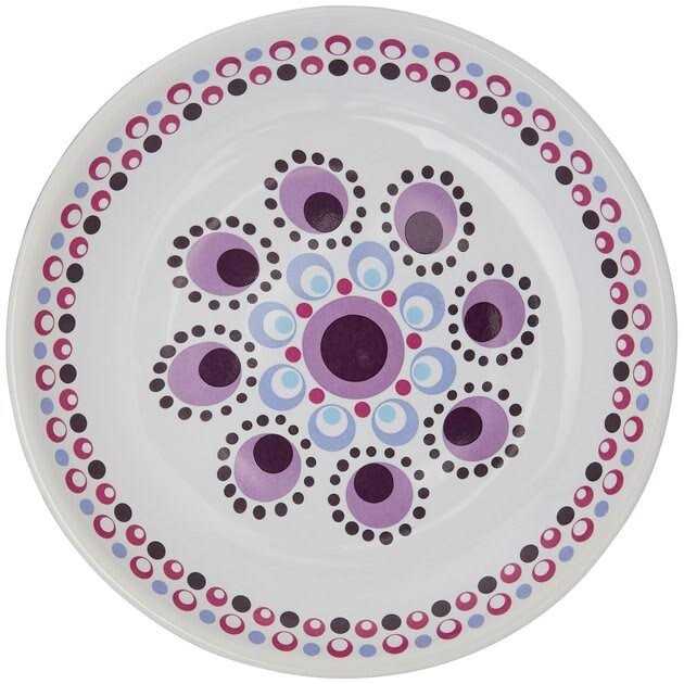 Kaleidoscope Pattern Non-skid Ceramic Cat Dish C2527
