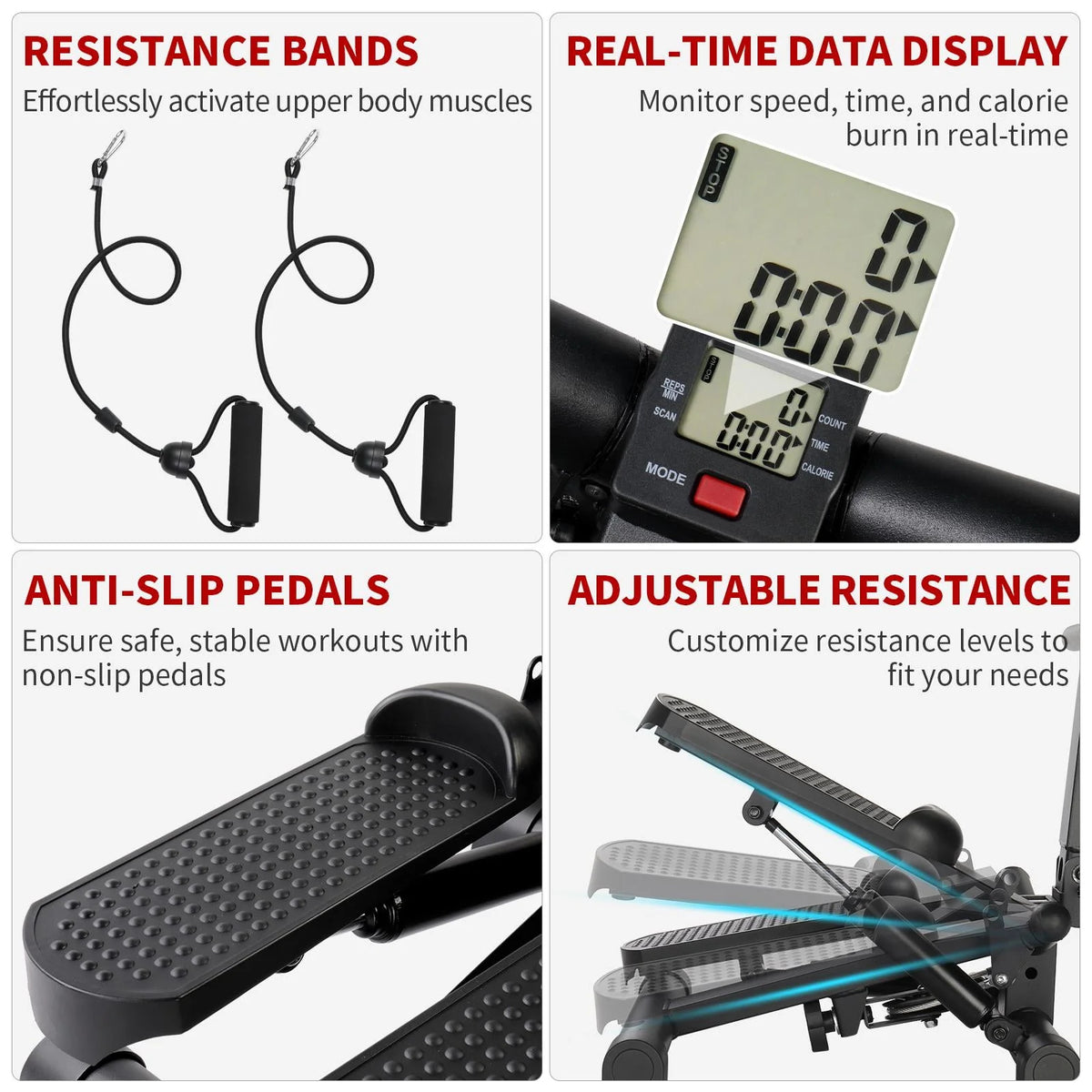 Stair Stepper with Resistance Bands U98729