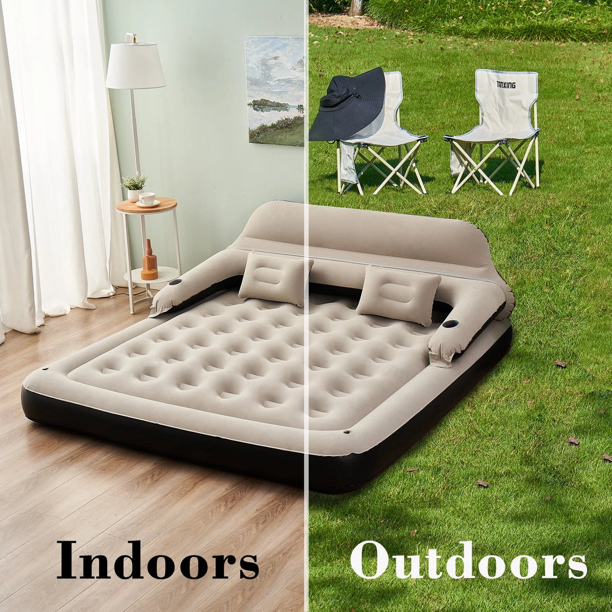 King Size Inflatable Air Mattress with Headboard L309