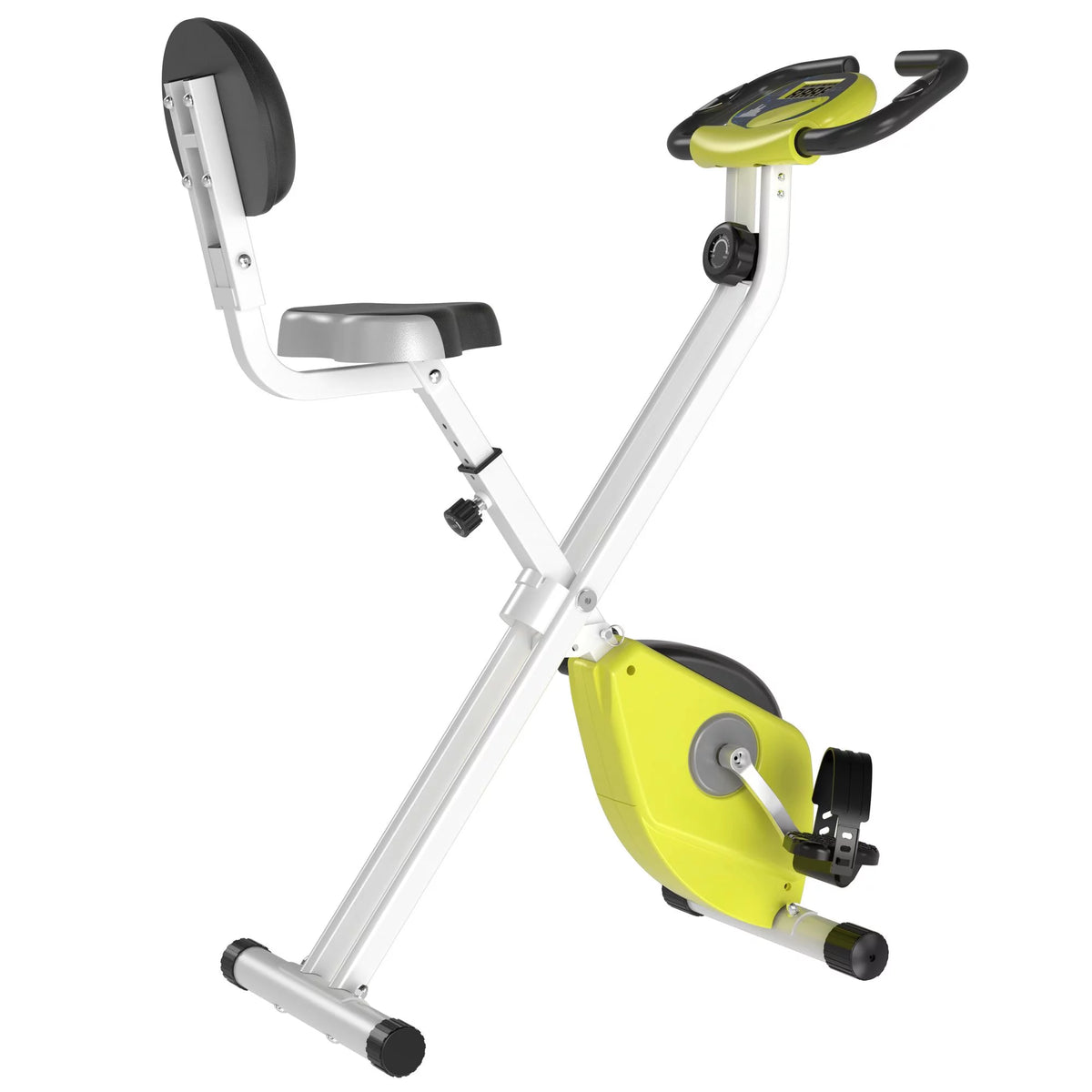 Folding Upright Stationary Exercise Bike with 8 Levels of Magnetic Resistance U7708