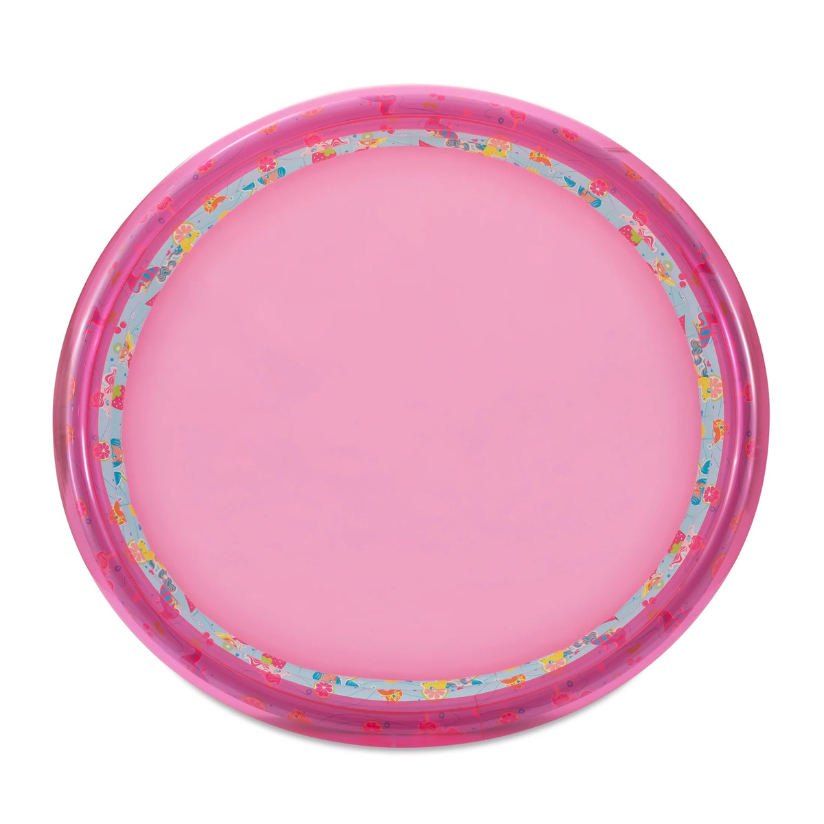 Round Inflatable 3-Ring Kiddie Splash Play Pool Pink R194890