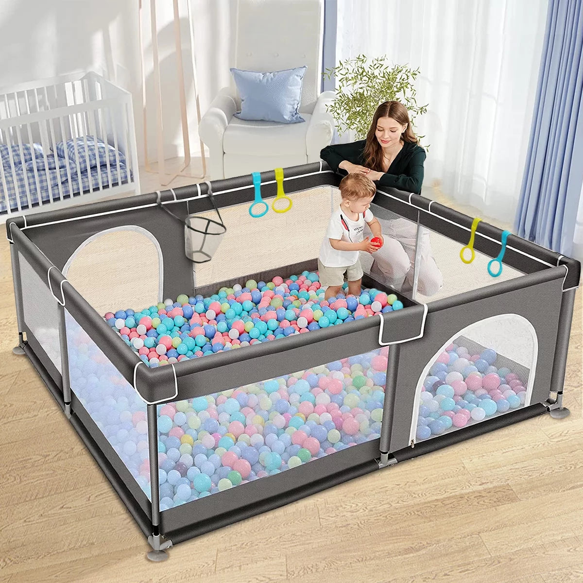 Portable Soft Mesh Baby Playpen M724057