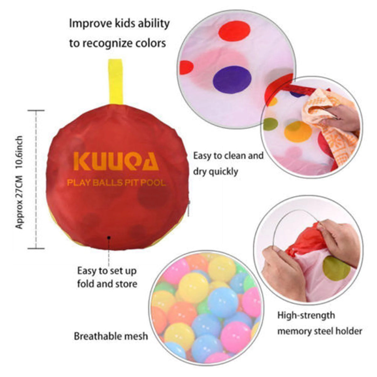 Baby Ball Pit Play Tent with Basketball Hoop Y12004