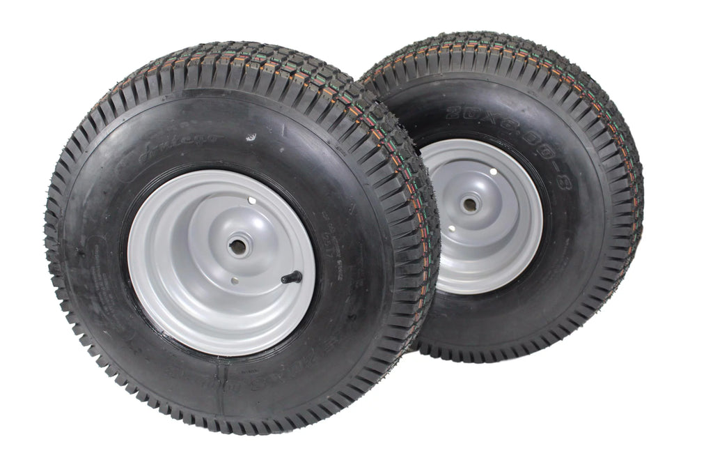 20x8.00-8 4 Ply Lawn & Garden Mower Tires & Wheels Set of Two H5704