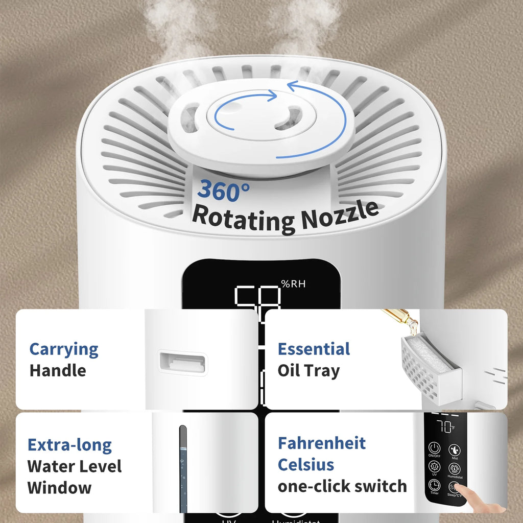 8L Top Fill Ultrasonic Floor Humidifier A7863