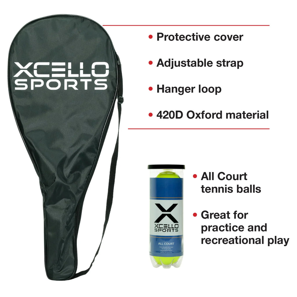 2-Player Aluminum Tennis Racket Set with Balls and Carry Cases O9339