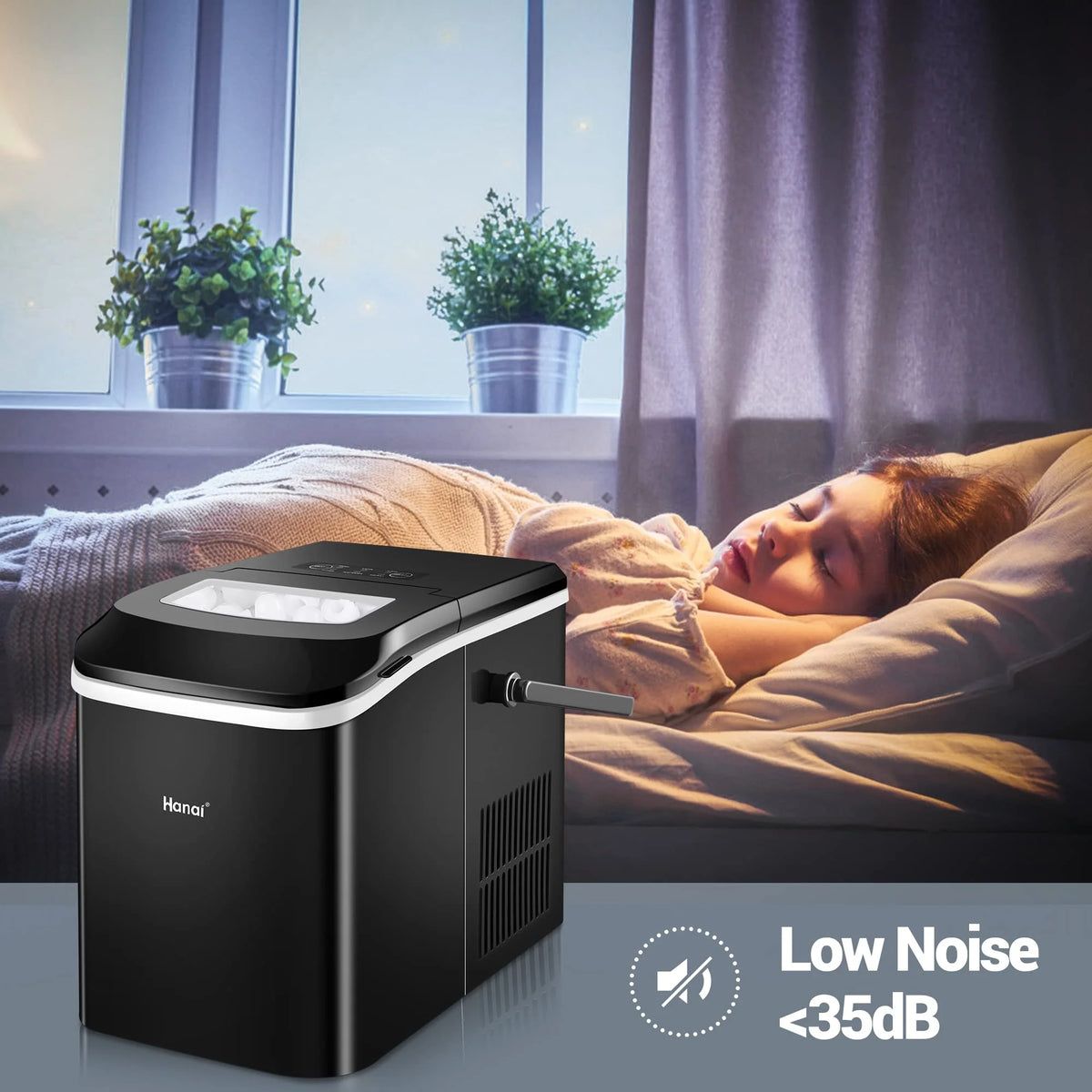 Black Portable Compact Countertop Ice Maker G12211