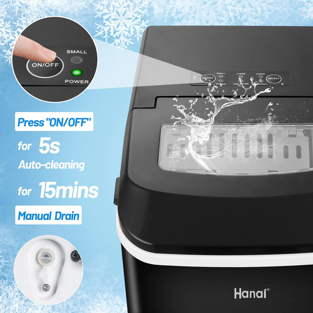 Black Portable Compact Countertop Ice Maker G12211