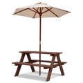 Children Outdoor 4 Seat Kids Picnic Table Bench with Folding Umbrella Z801