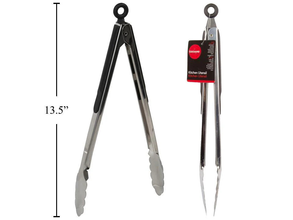 12L Stainless Steel Tongs with Rubber Cushion & Pull-lock U295811